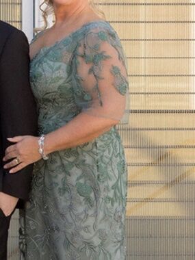 Montage M522 by Mon Cheri Sage Embroidered Evening Gown